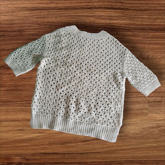 Ann Taylor size M Cream Knit Short-sleeve Sweater - Picture 2 of 3